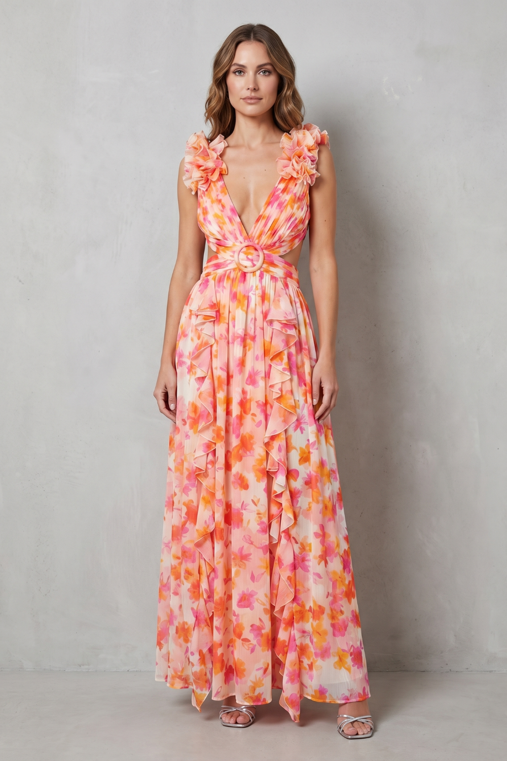 Elizara – Ruffled floral romance – Maxi dress-10747278754135-OLVIA ROSE LONDON