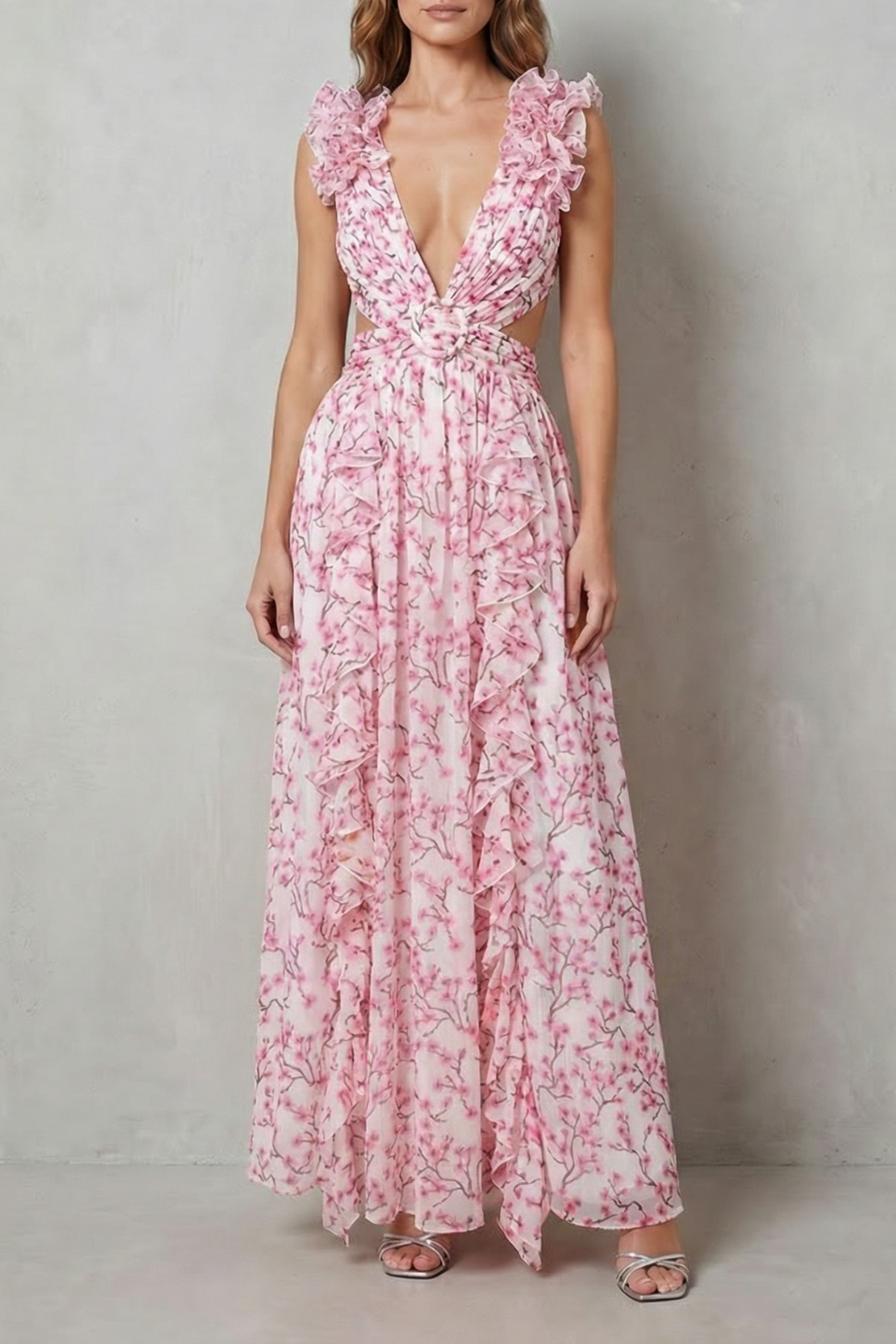 Elizara – Ruffled floral romance – Maxi dress-10747278754135-OLVIA ROSE LONDON