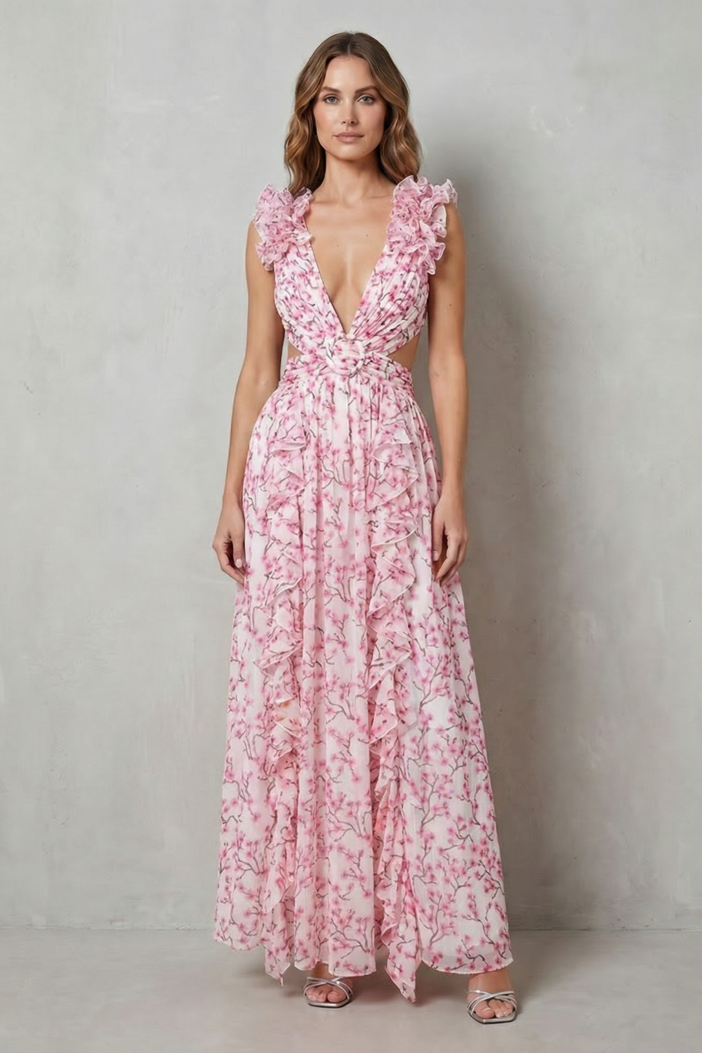 Elizara – Ruffled floral romance – Maxi dress-10747278754135-OLVIA ROSE LONDON
