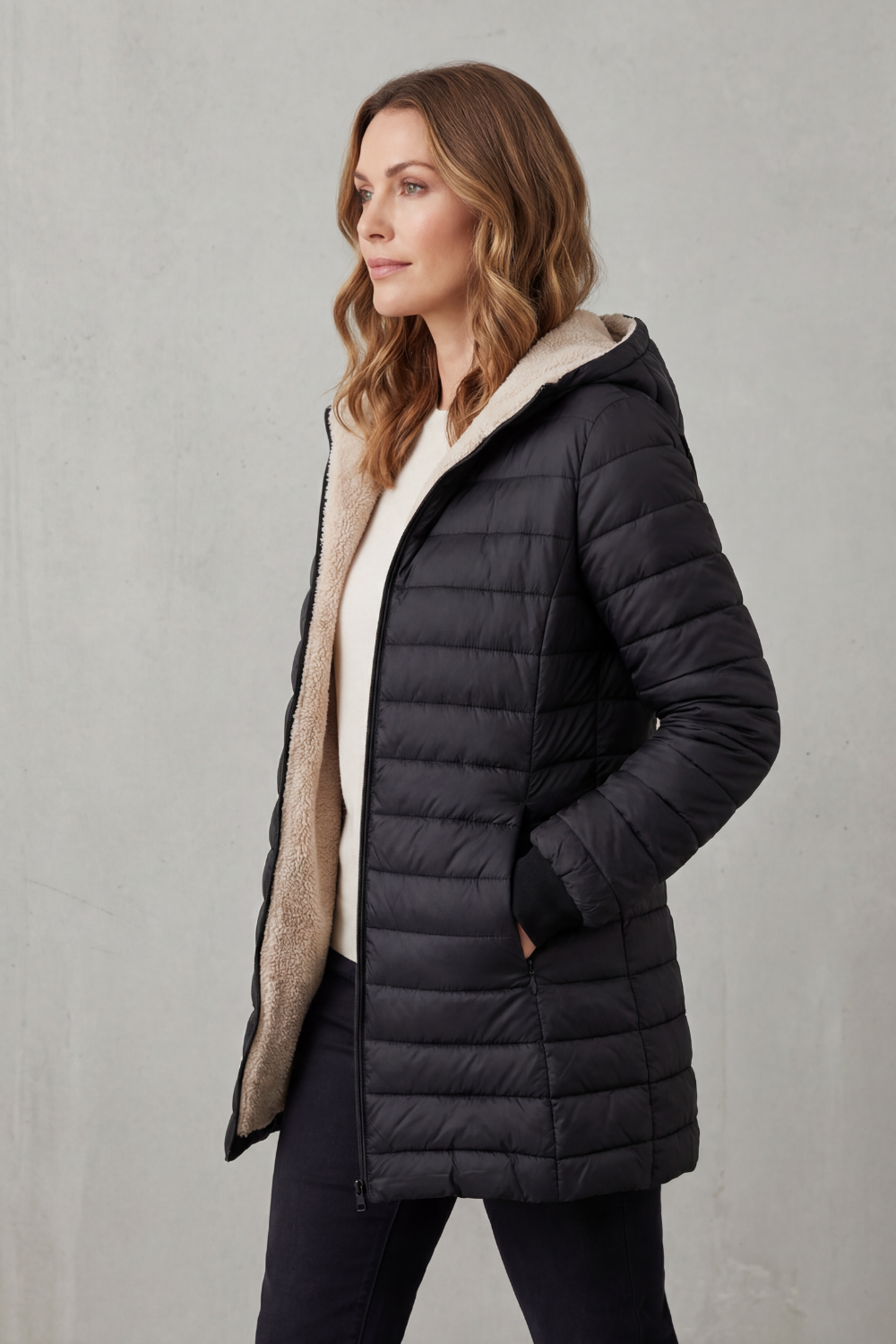 Ellavue – Sherpa lined comfort – Hooded puffer jacket-10469896749399-OLVIA ROSE LONDON