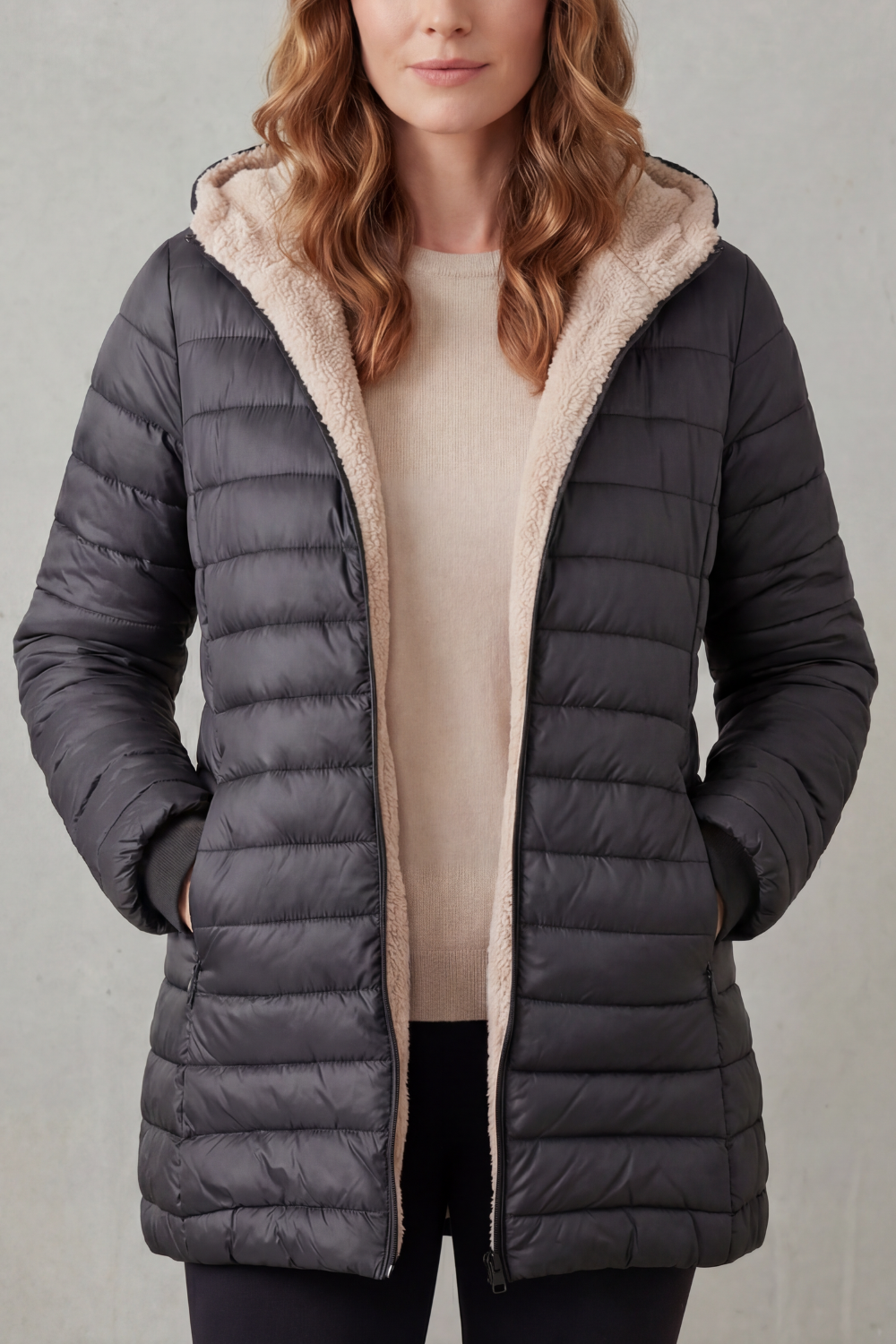 Ellavue – Sherpa lined comfort – Hooded puffer jacket-10469896749399-OLVIA ROSE LONDON