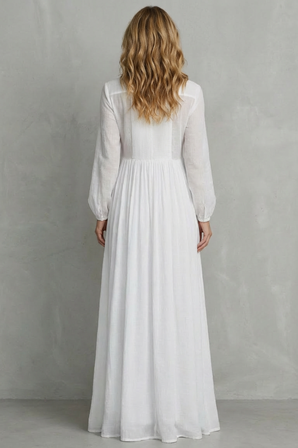 Élodie – French-Inspired Long Pleated Dress – Effortless Holiday Elegance-10494058299735-OLVIA ROSE LONDON