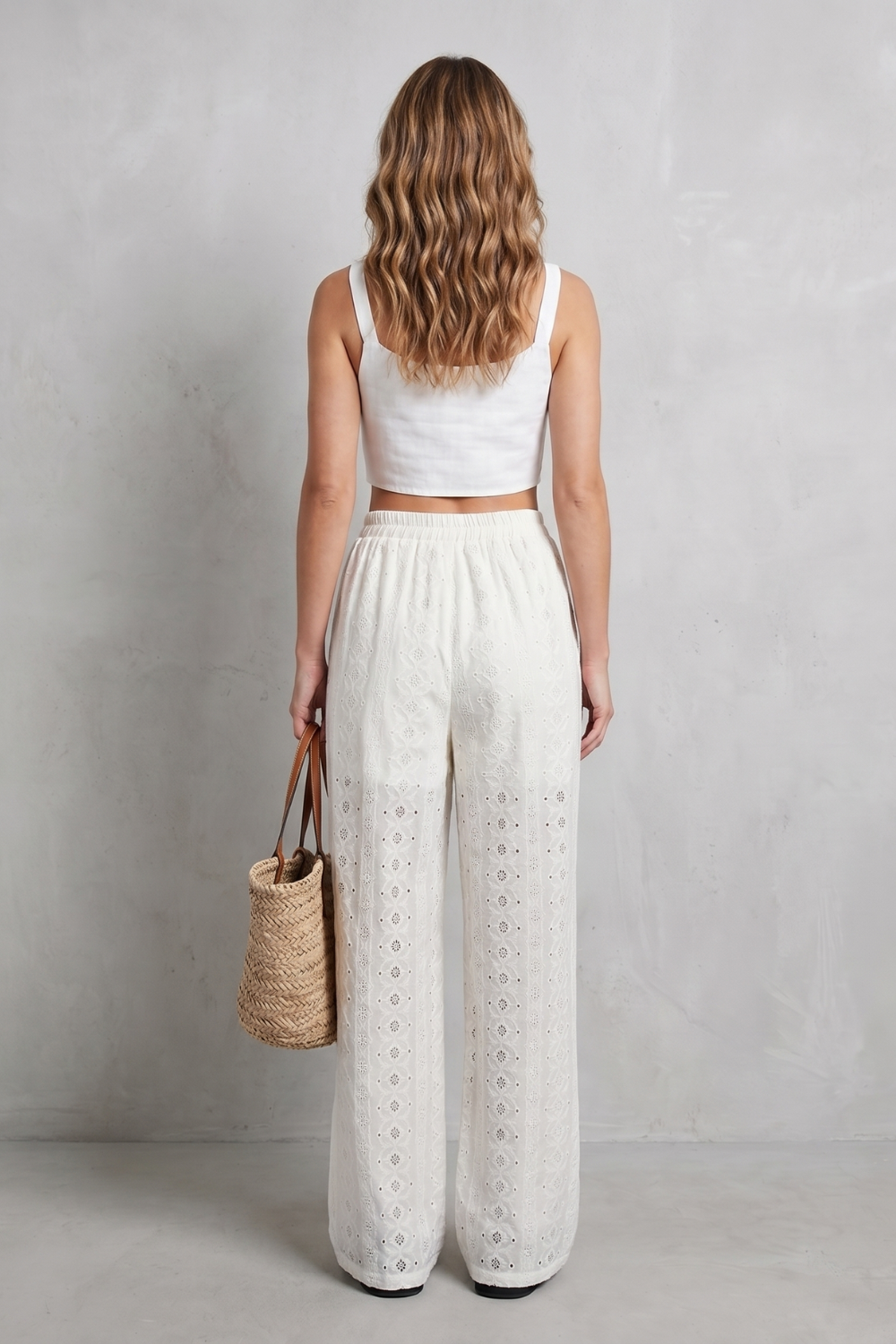 Élodienne – Broderie anglaise grace – Wide-leg trousers-10908685762903-OLVIA ROSE LONDON