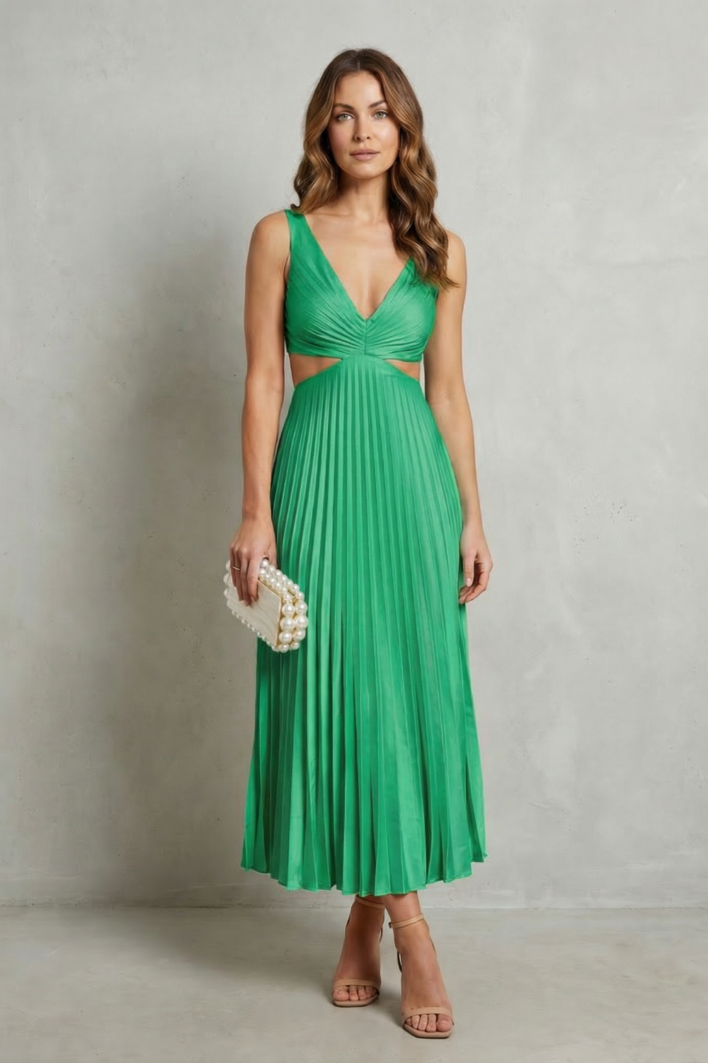 Elodienne – Pleated waist elegance – Maxi dress-10747165770071-OLVIA ROSE LONDON