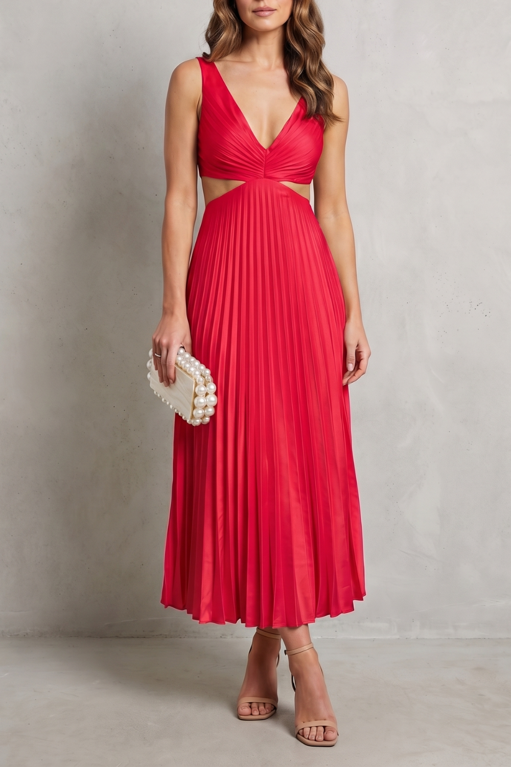 Elodienne – Pleated waist elegance – Maxi dress-10747165770071-OLVIA ROSE LONDON