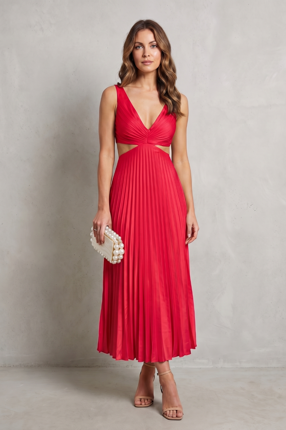 Elodienne – Pleated waist elegance – Maxi dress-10747165770071-OLVIA ROSE LONDON