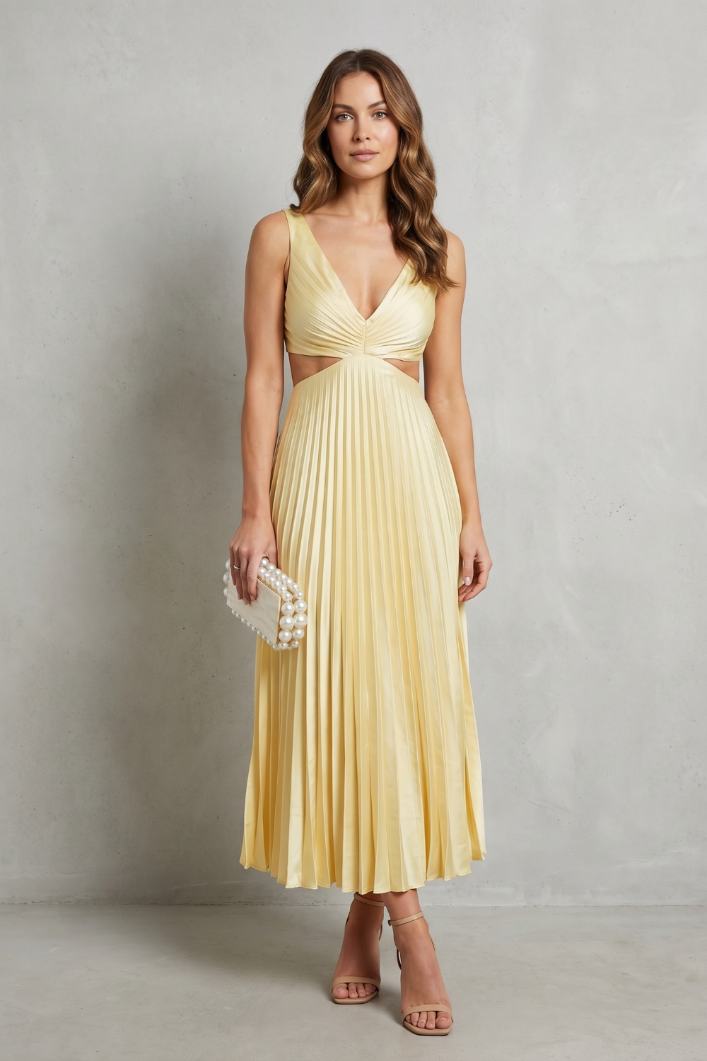 Elodienne – Pleated waist elegance – Maxi dress-10747165770071-OLVIA ROSE LONDON