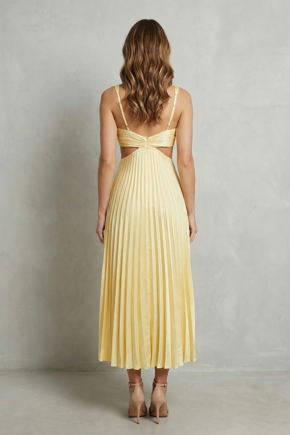 Elodienne – Pleated waist elegance – Maxi dress-10747165770071-OLVIA ROSE LONDON