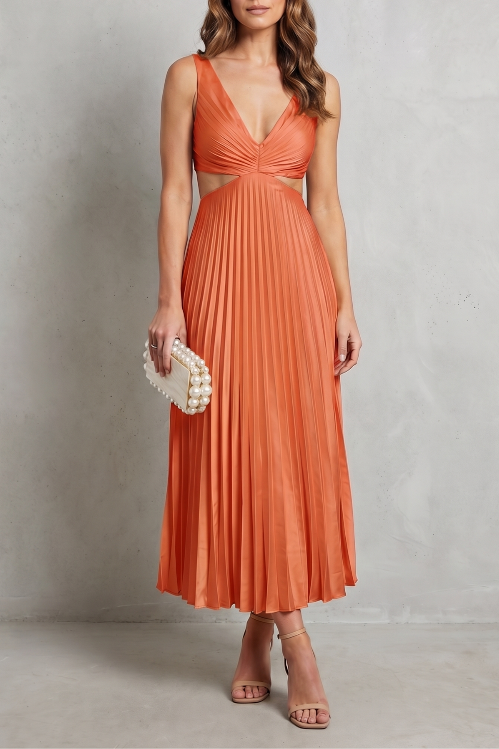 Elodienne – Pleated waist elegance – Maxi dress-10747165770071-OLVIA ROSE LONDON