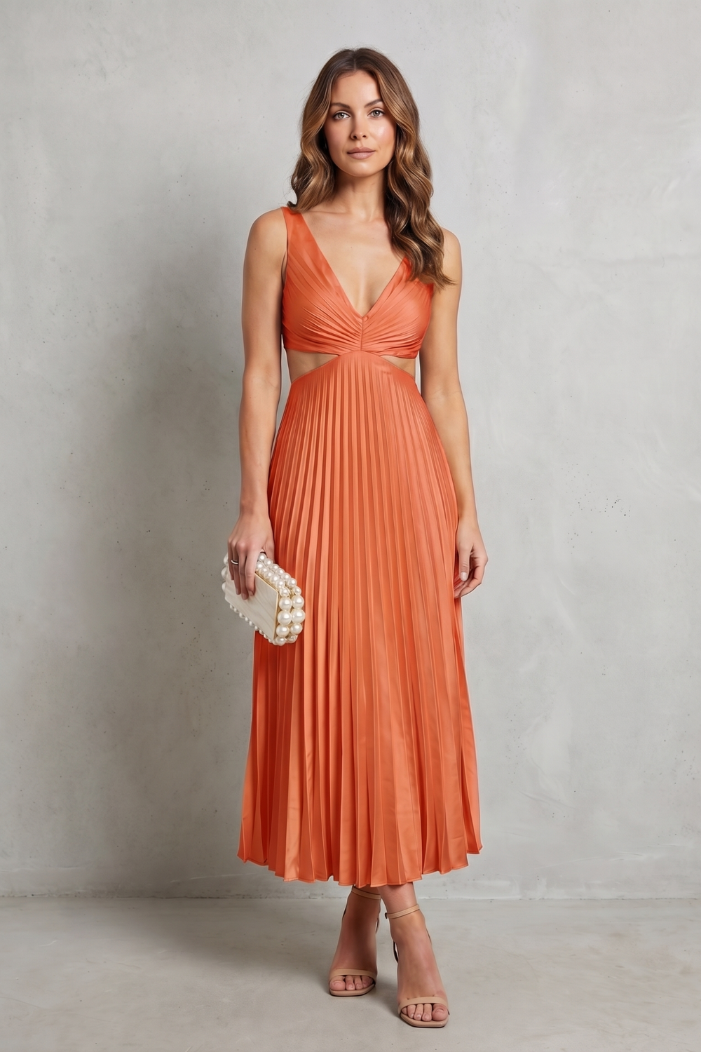 Elodienne – Pleated waist elegance – Maxi dress-10747165770071-OLVIA ROSE LONDON