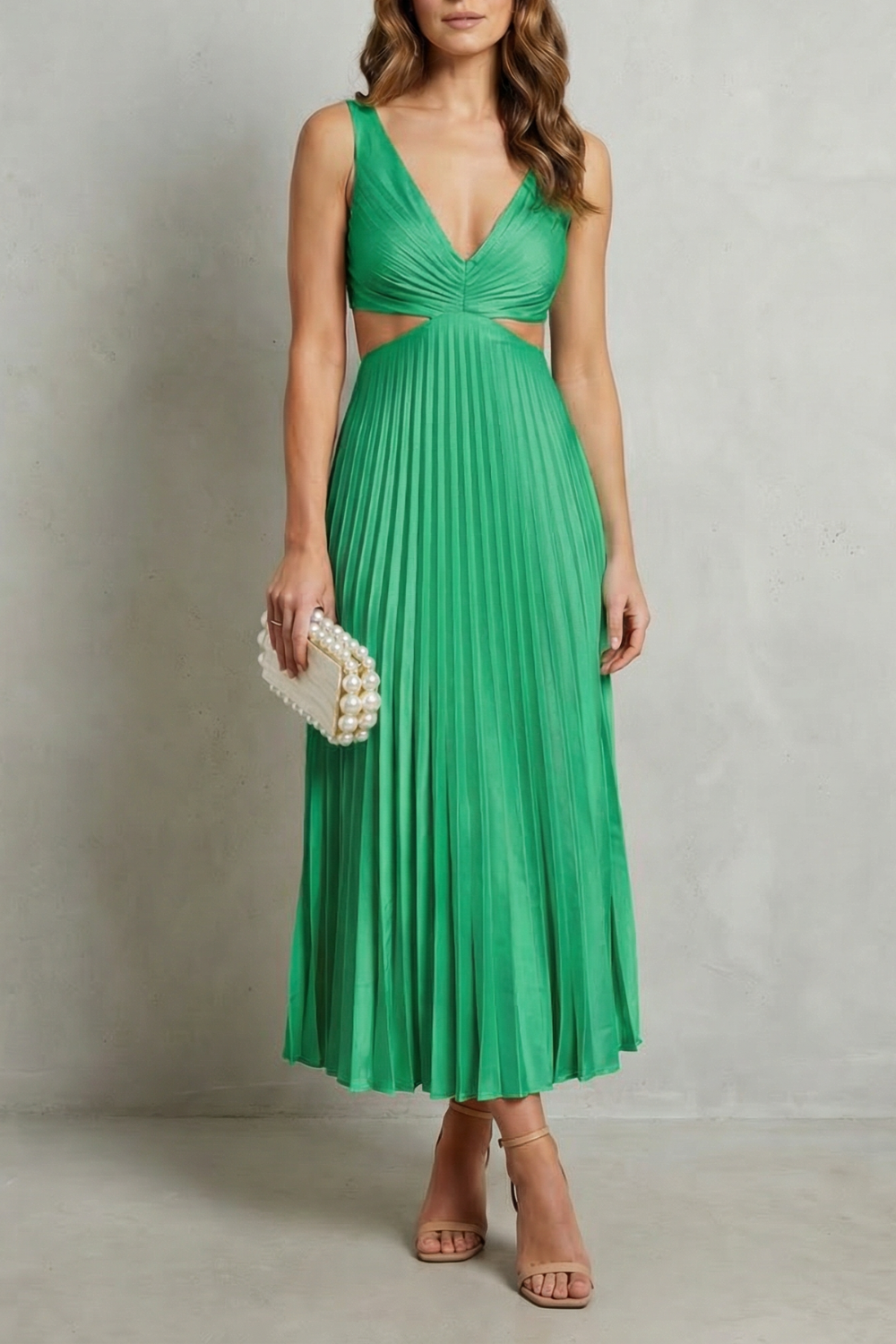 Elodienne – Pleated waist elegance – Maxi dress-10747165770071-OLVIA ROSE LONDON