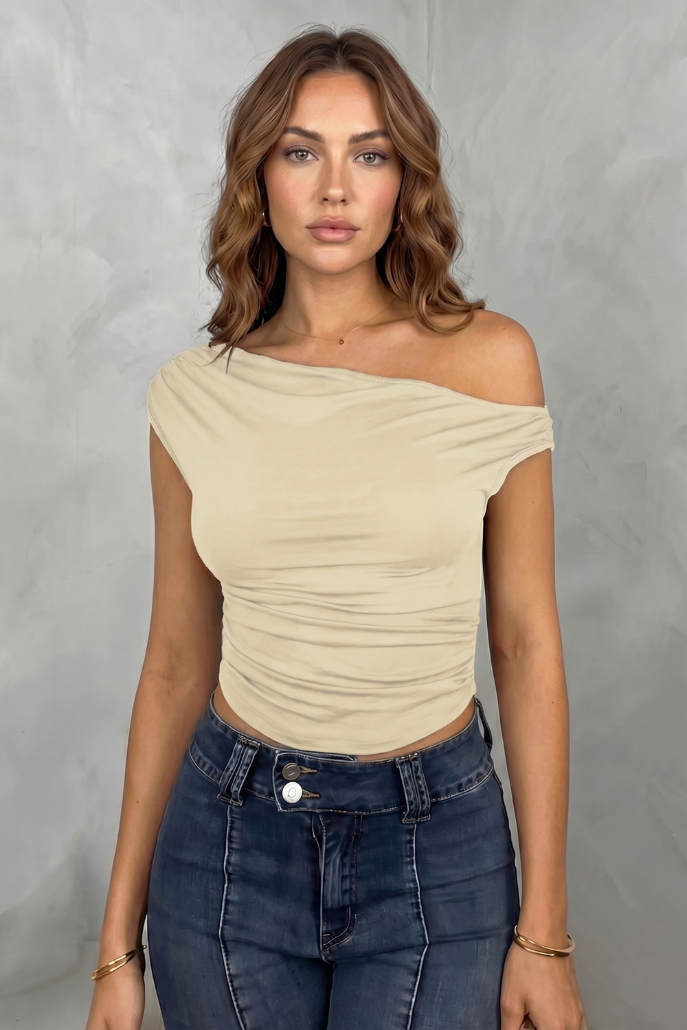 Elovienne – Asymmetric ruched silhouette – One shoulder top-10757700682071-OLVIA ROSE LONDON