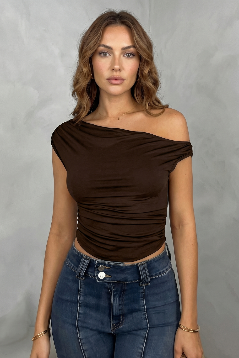 Elovienne – Asymmetric ruched silhouette – One shoulder top-10757700682071-OLVIA ROSE LONDON