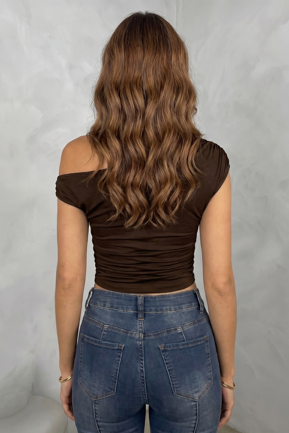 Elovienne – Asymmetric ruched silhouette – One shoulder top-10757700682071-OLVIA ROSE LONDON