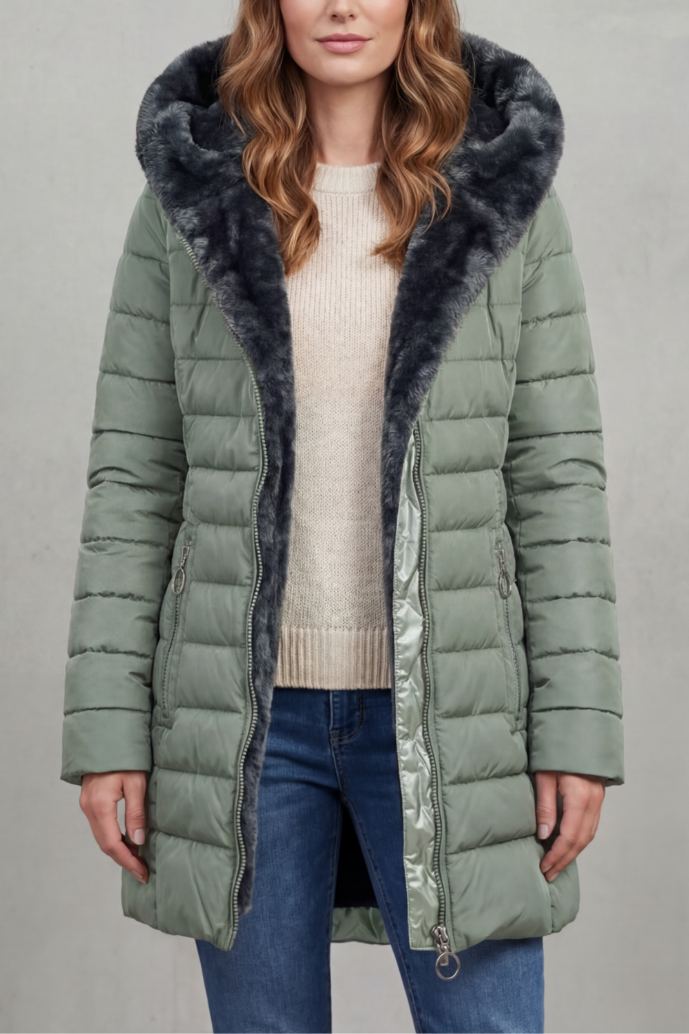 Elowen – Faux fur lined – Winter parka coat-10469896651095-OLVIA ROSE LONDON