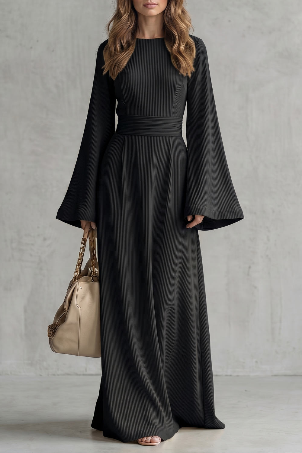 Elowen – Pleated grace elegance – Maxi dress-10908685959511-OLVIA ROSE LONDON