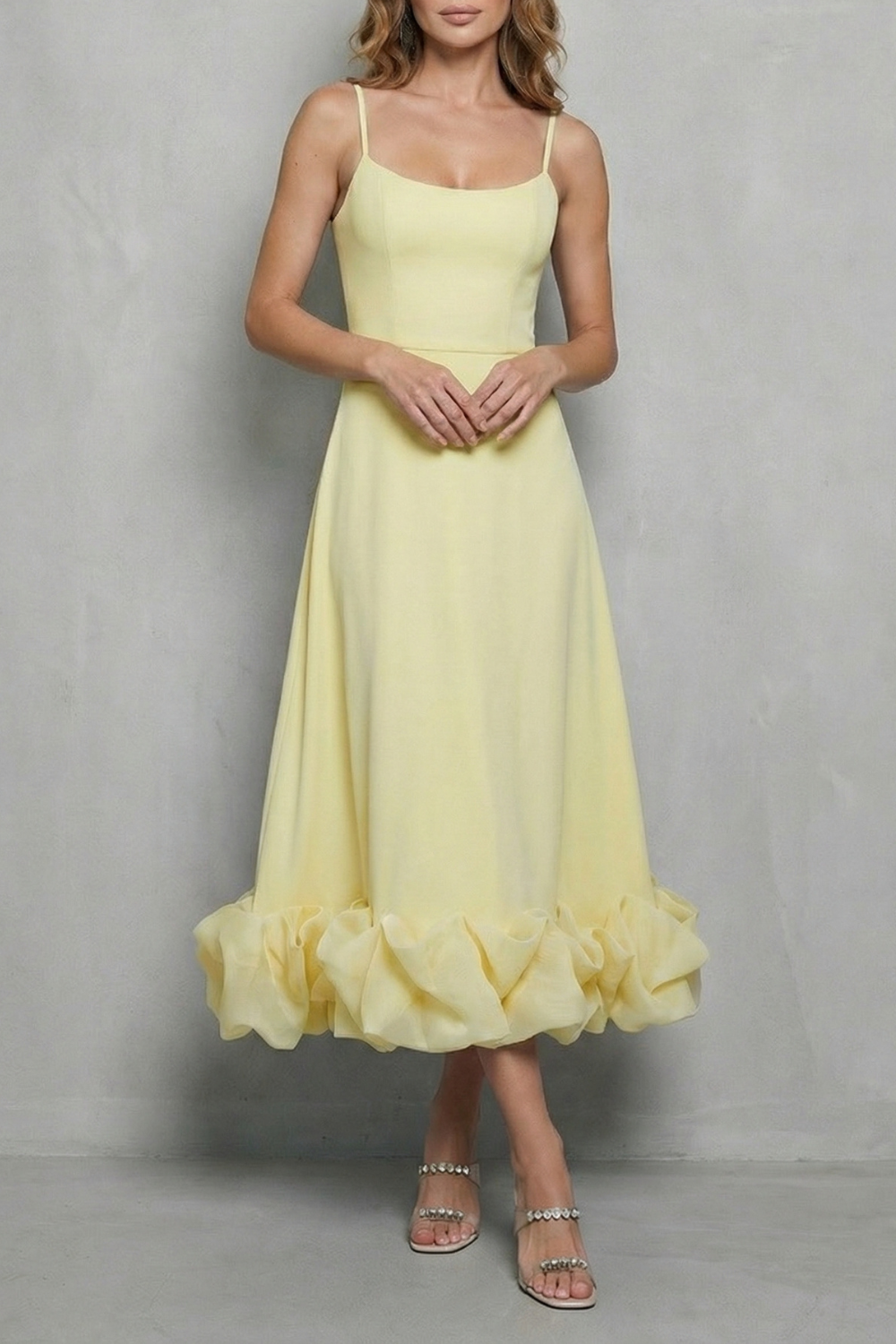 elowen ruffle maxi dress Elowenne – Romantic ruffle hem – Sleeveless midi dress