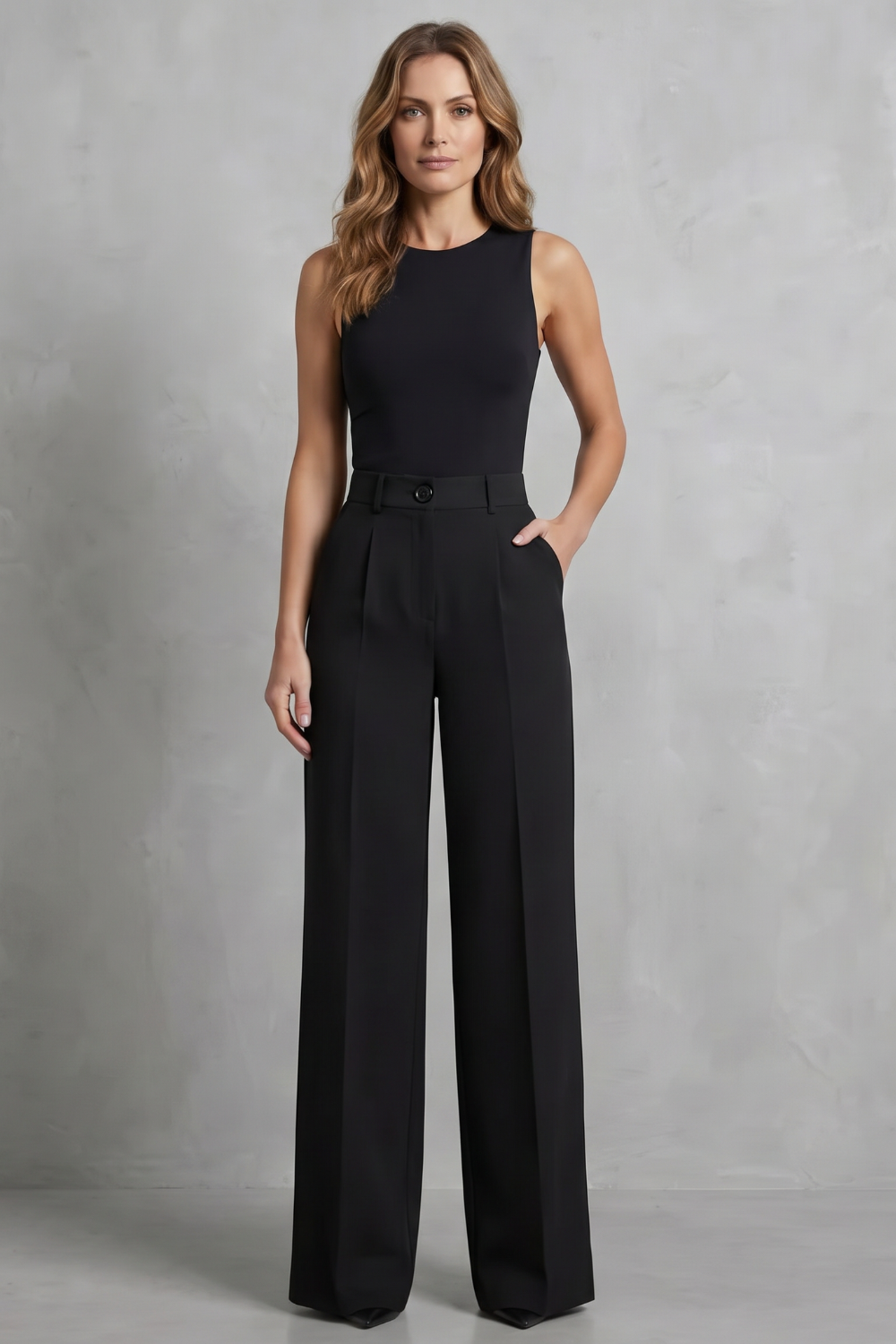 Elozane – Tailored pleats – High-waist wide-leg trousers-10507987943767-OLVIA ROSE LONDON