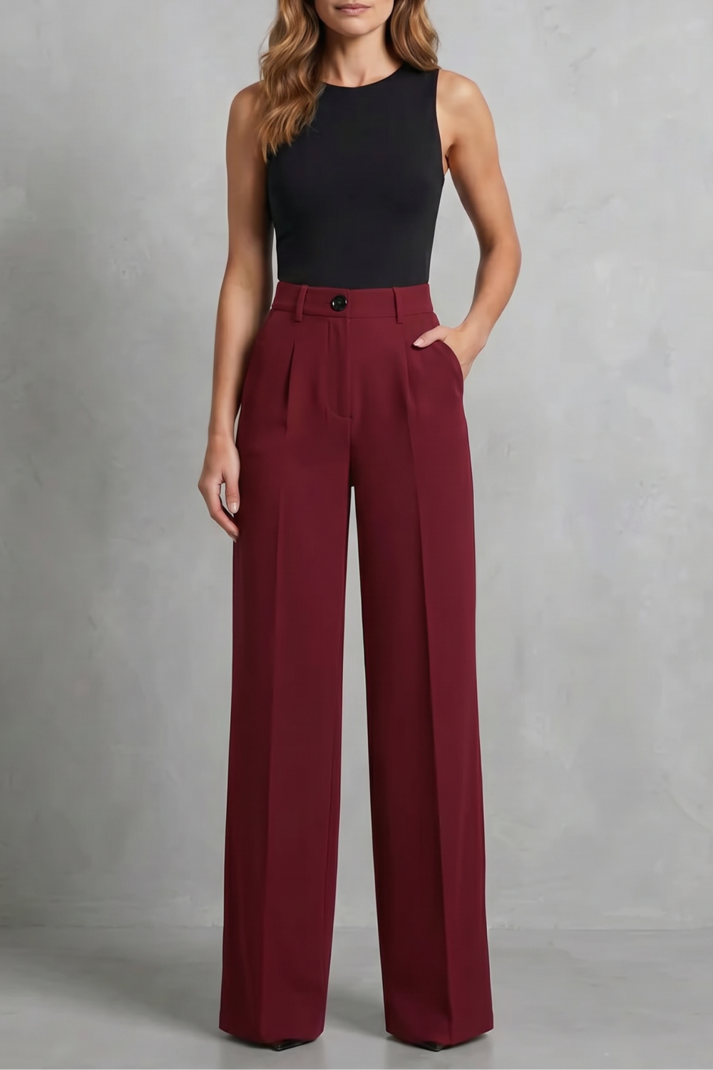 Elozane – Tailored pleats – High-waist wide-leg trousers-10507987943767-OLVIA ROSE LONDON