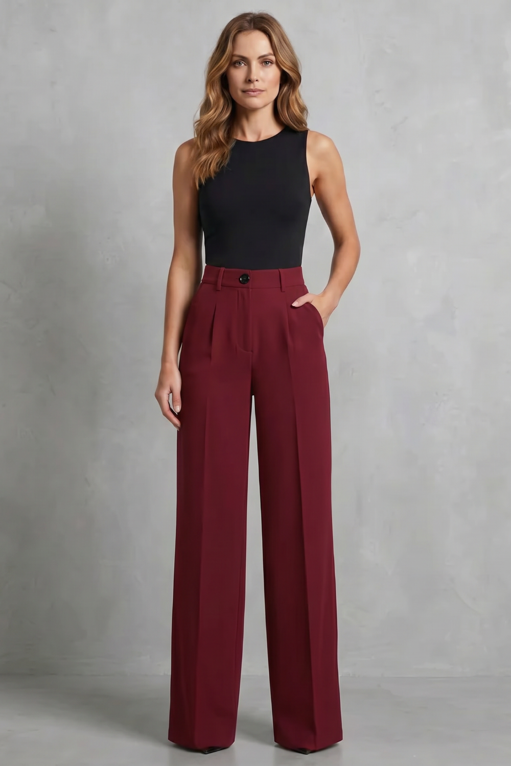 Elozane – Tailored pleats – High-waist wide-leg trousers-10507987943767-OLVIA ROSE LONDON