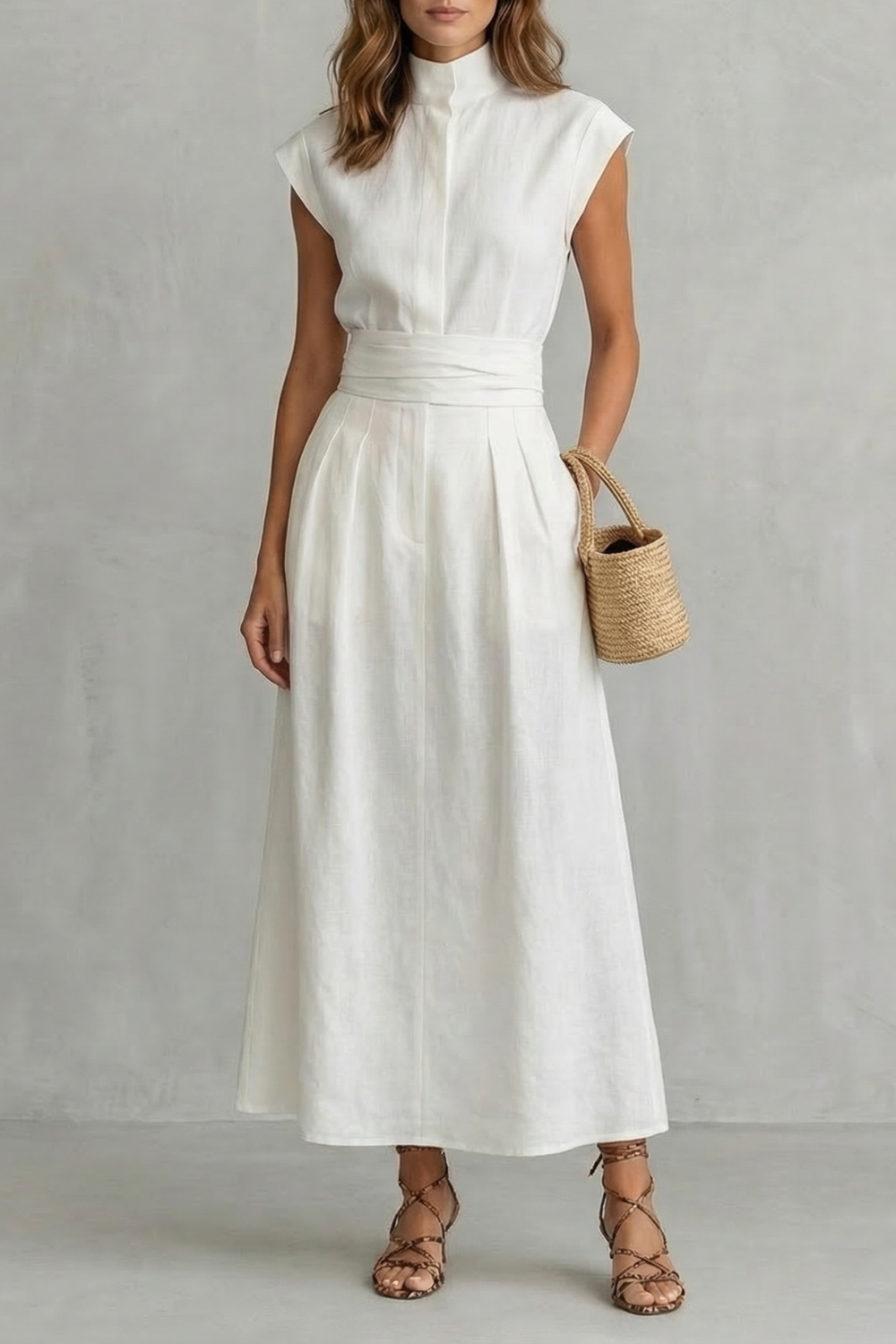 Elvarenne – Refined waist detail – Maxi dress-10619263058263-OLVIA ROSE LONDON