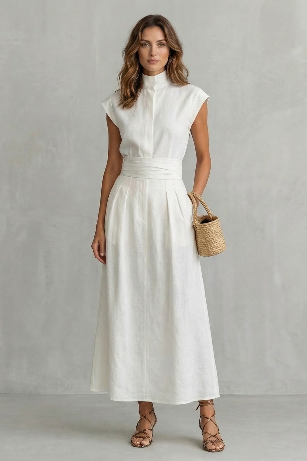 Elvarenne – Refined waist detail – Maxi dress-10619263058263-OLVIA ROSE LONDON
