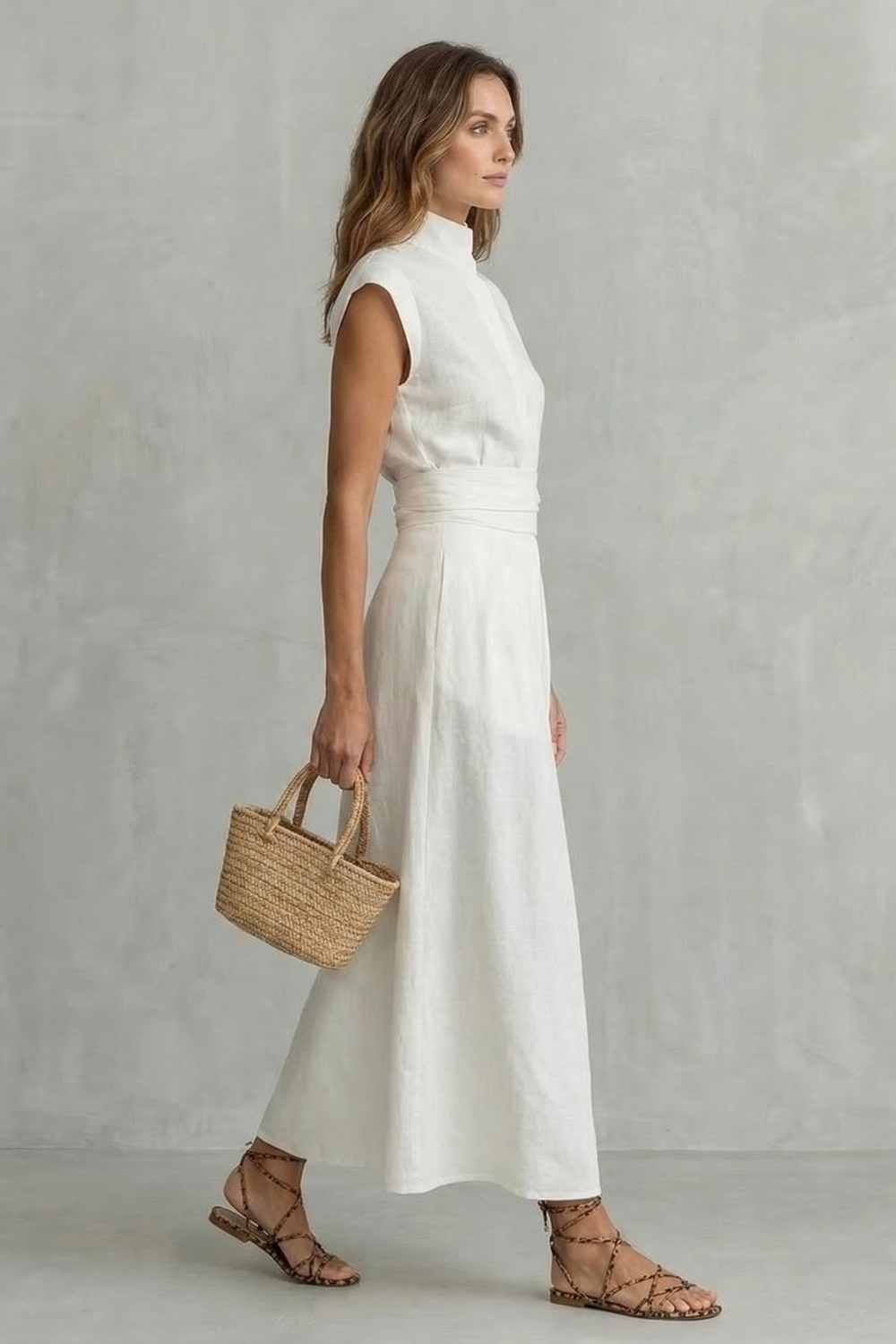 Elvarenne – Refined waist detail – Maxi dress-10619263058263-OLVIA ROSE LONDON