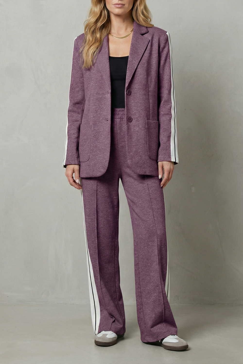 Elvaris – Sporty tailored contrast – Two piece set-10644333855063-OLVIA ROSE LONDON
