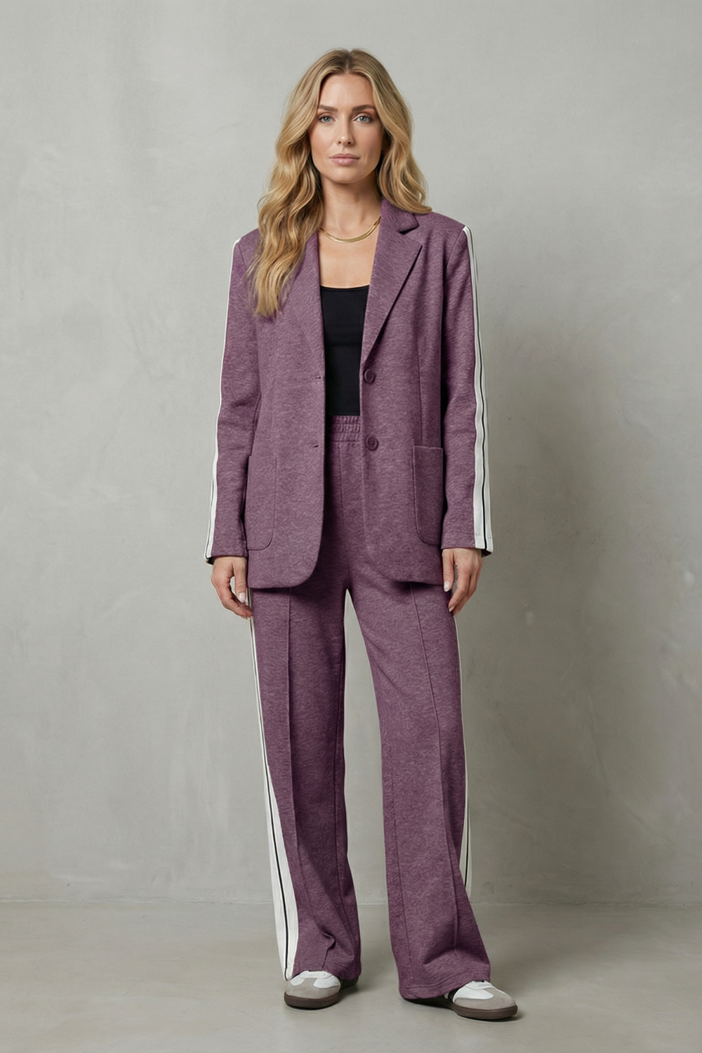 Elvaris – Sporty tailored contrast – Two piece set-10644333855063-OLVIA ROSE LONDON