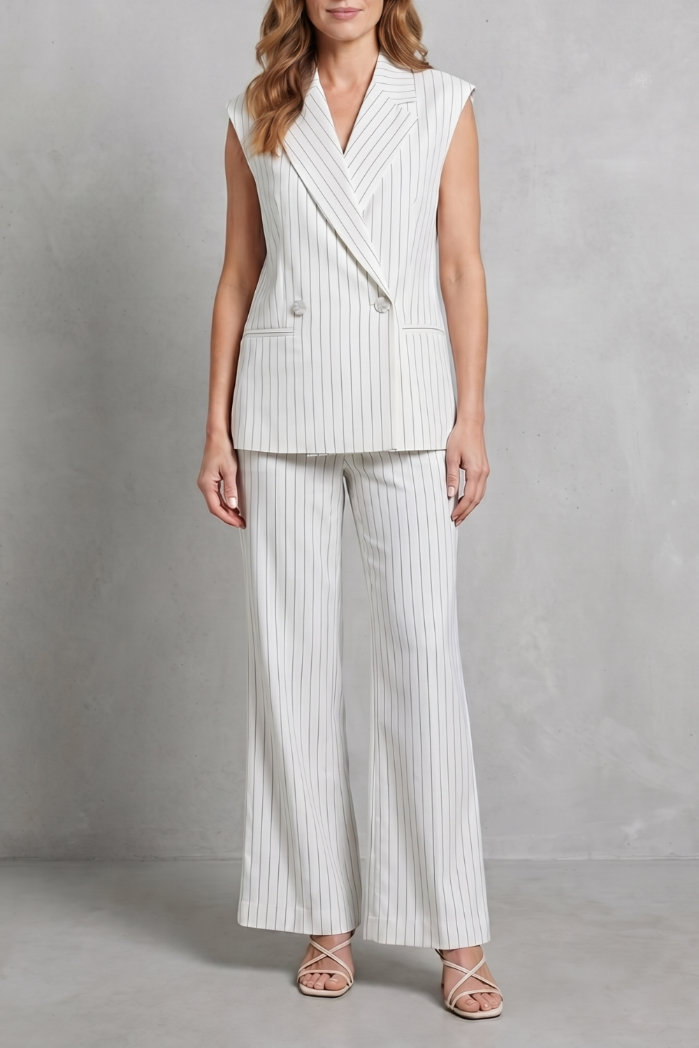 Étoffe – Pinstripe tailored ease – Trouser set-10908606431575-OLVIA ROSE LONDON