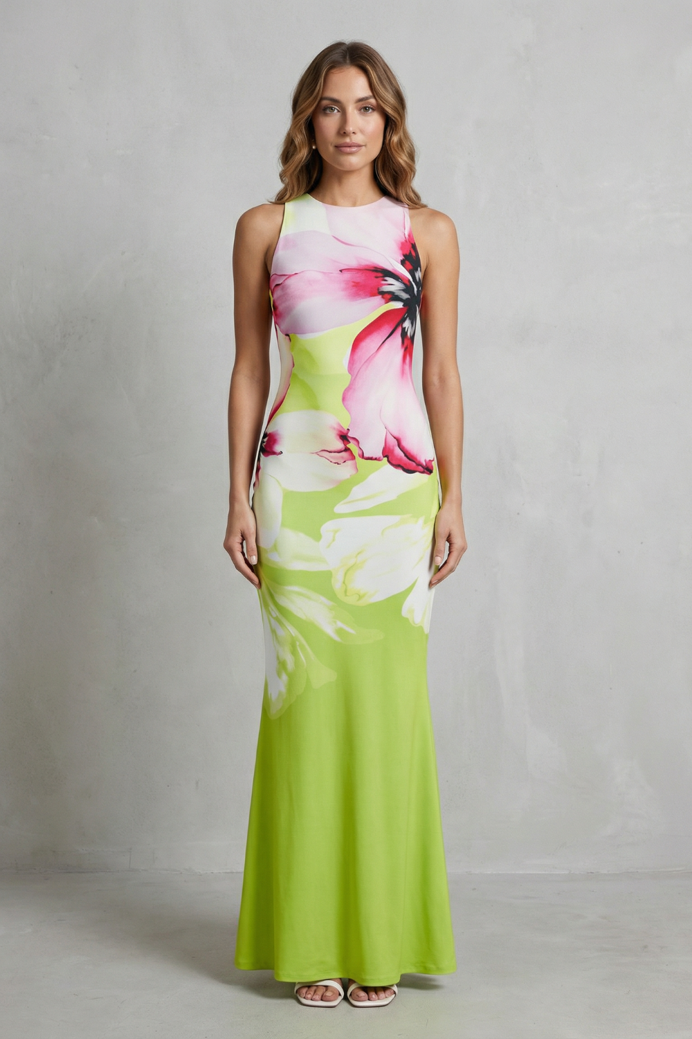 Fiorielle – Artistic floral print – Fishtail maxi dress-10747026964823-OLVIA ROSE LONDON