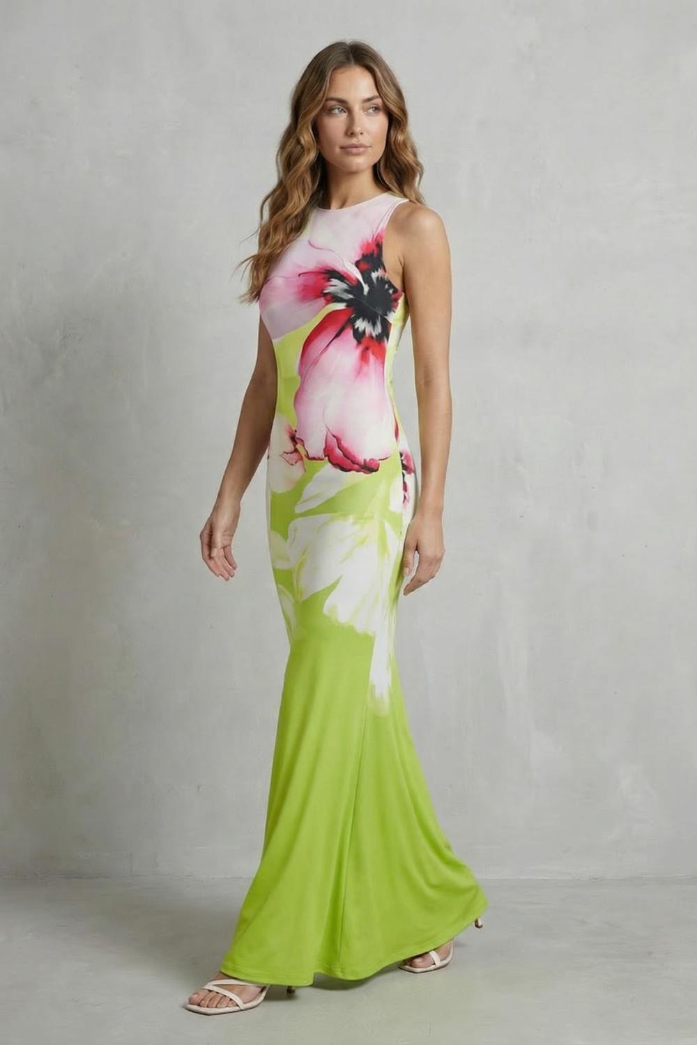 Fiorielle – Artistic floral print – Fishtail maxi dress-10747026964823-OLVIA ROSE LONDON