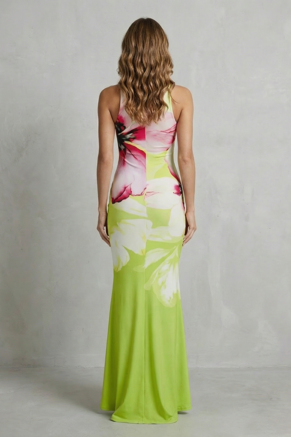 Fiorielle – Artistic floral print – Fishtail maxi dress-10747026964823-OLVIA ROSE LONDON