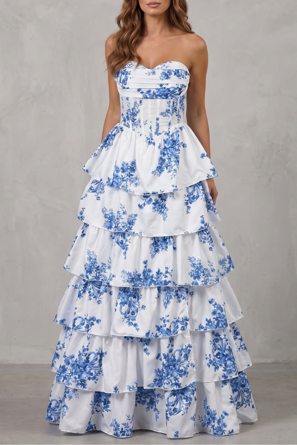 Fleurienne – Layered floral couture – Maxi dress-10755089334615-OLVIA ROSE LONDON