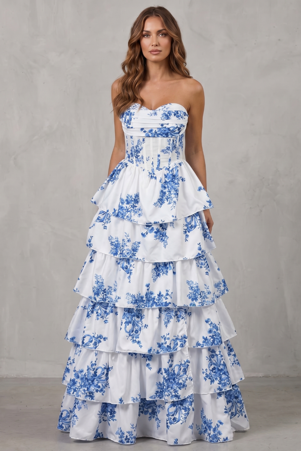Fleurienne – Layered floral couture – Maxi dress-10755089334615-OLVIA ROSE LONDON