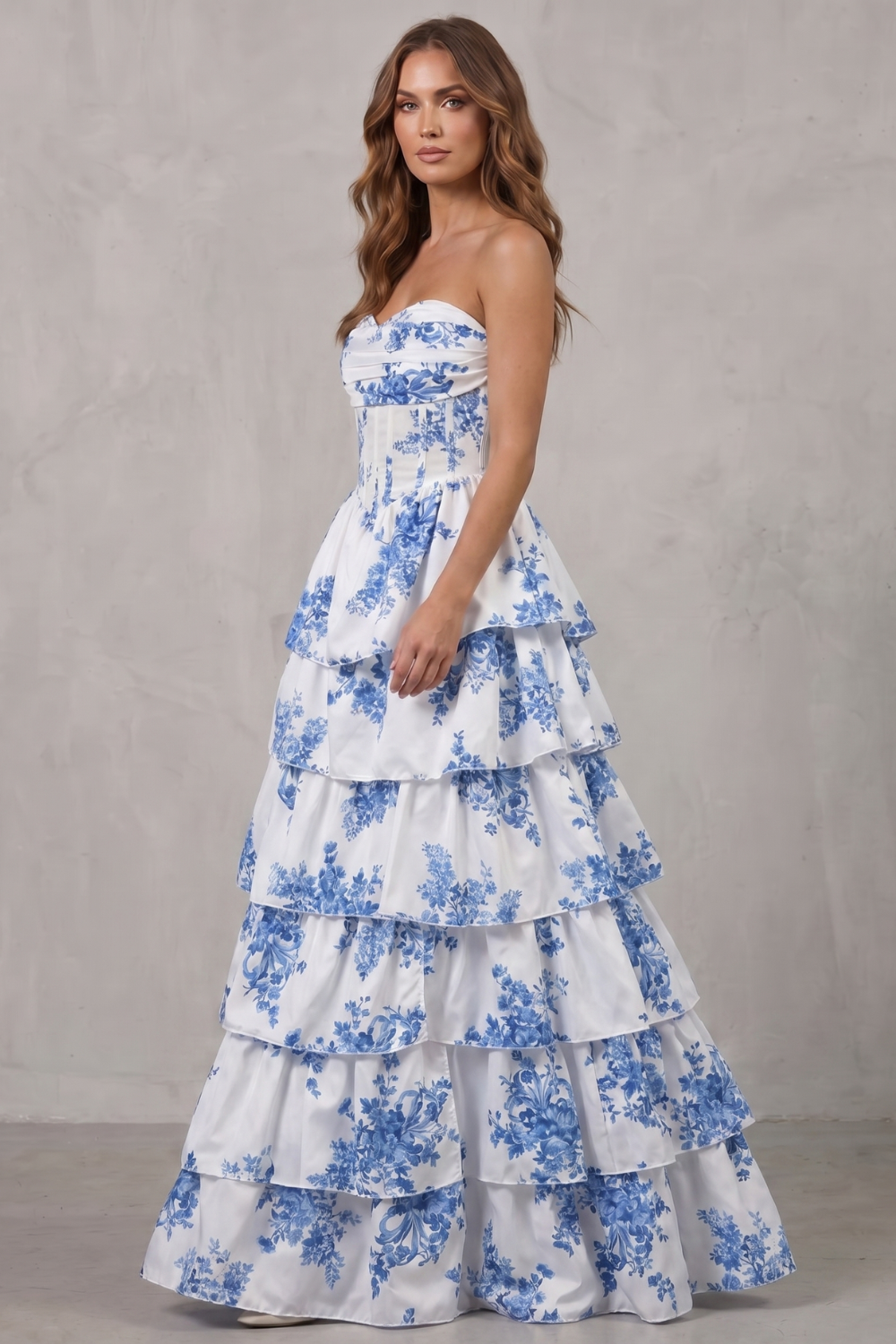 Fleurienne – Layered floral couture – Maxi dress-10755089334615-OLVIA ROSE LONDON