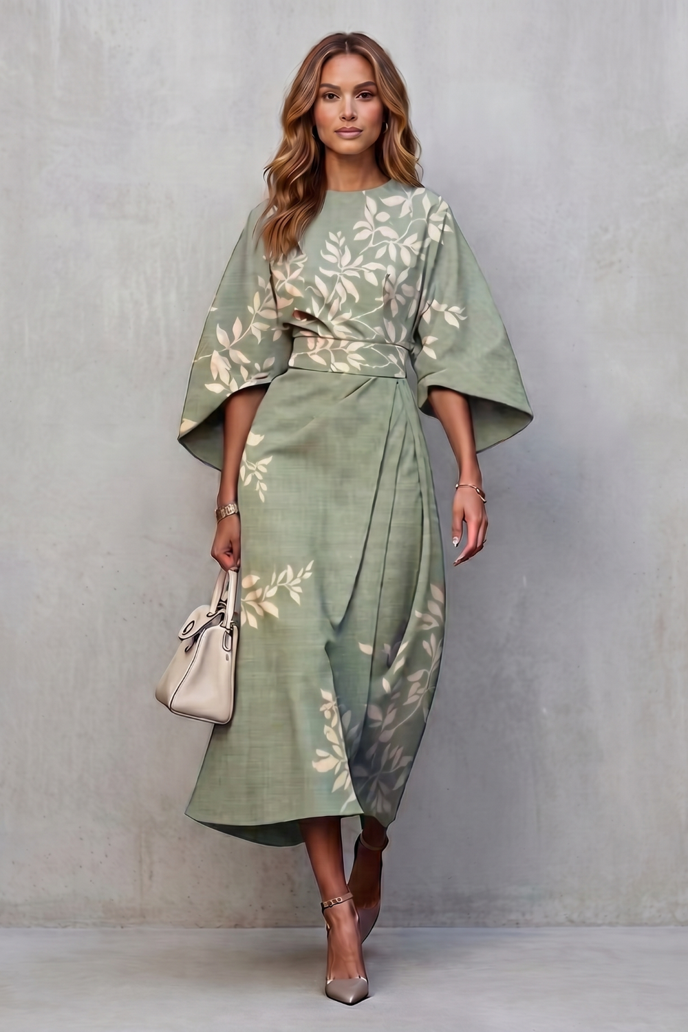 Floravie – Vibrant watercolour blooms – Midi dress-10911740494167-OLVIA ROSE LONDON
