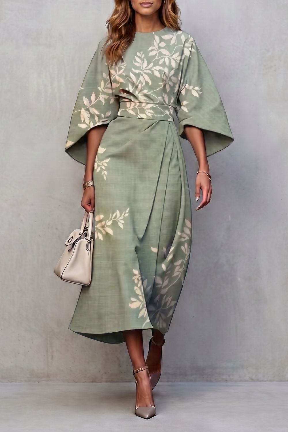 Floravie – Vibrant watercolour blooms – Midi dress-10911740494167-OLVIA ROSE LONDON