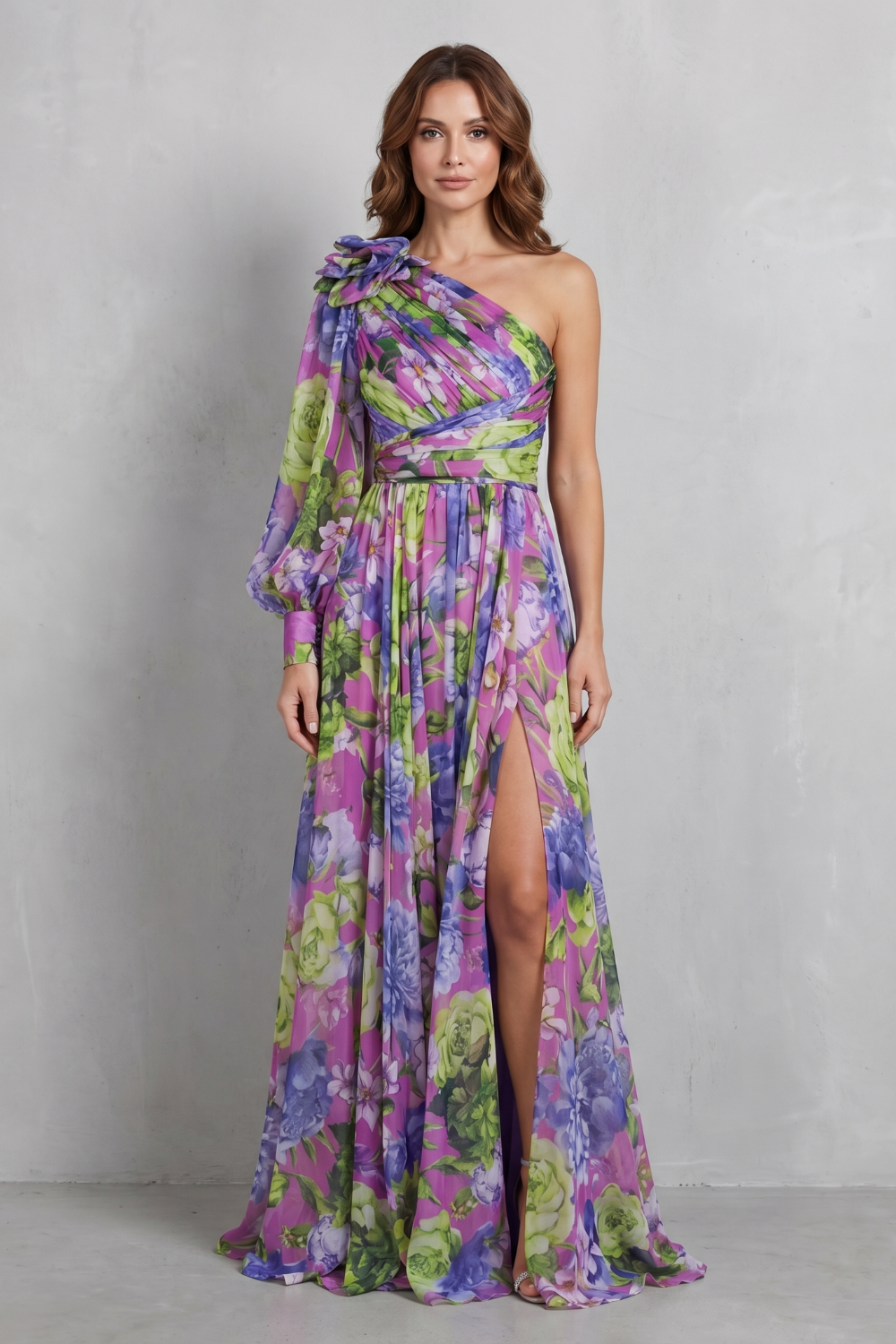 Floravique – One-shoulder floral drape – Maxi dress-10755684499799-OLVIA ROSE LONDON
