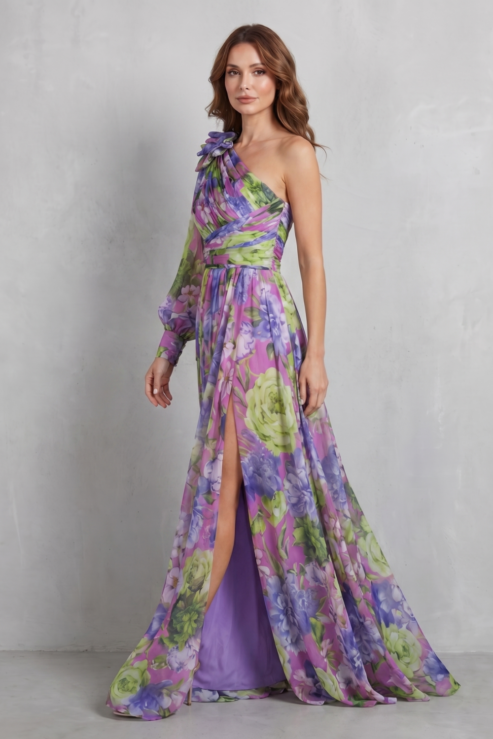 Floravique – One-shoulder floral drape – Maxi dress-10755684499799-OLVIA ROSE LONDON