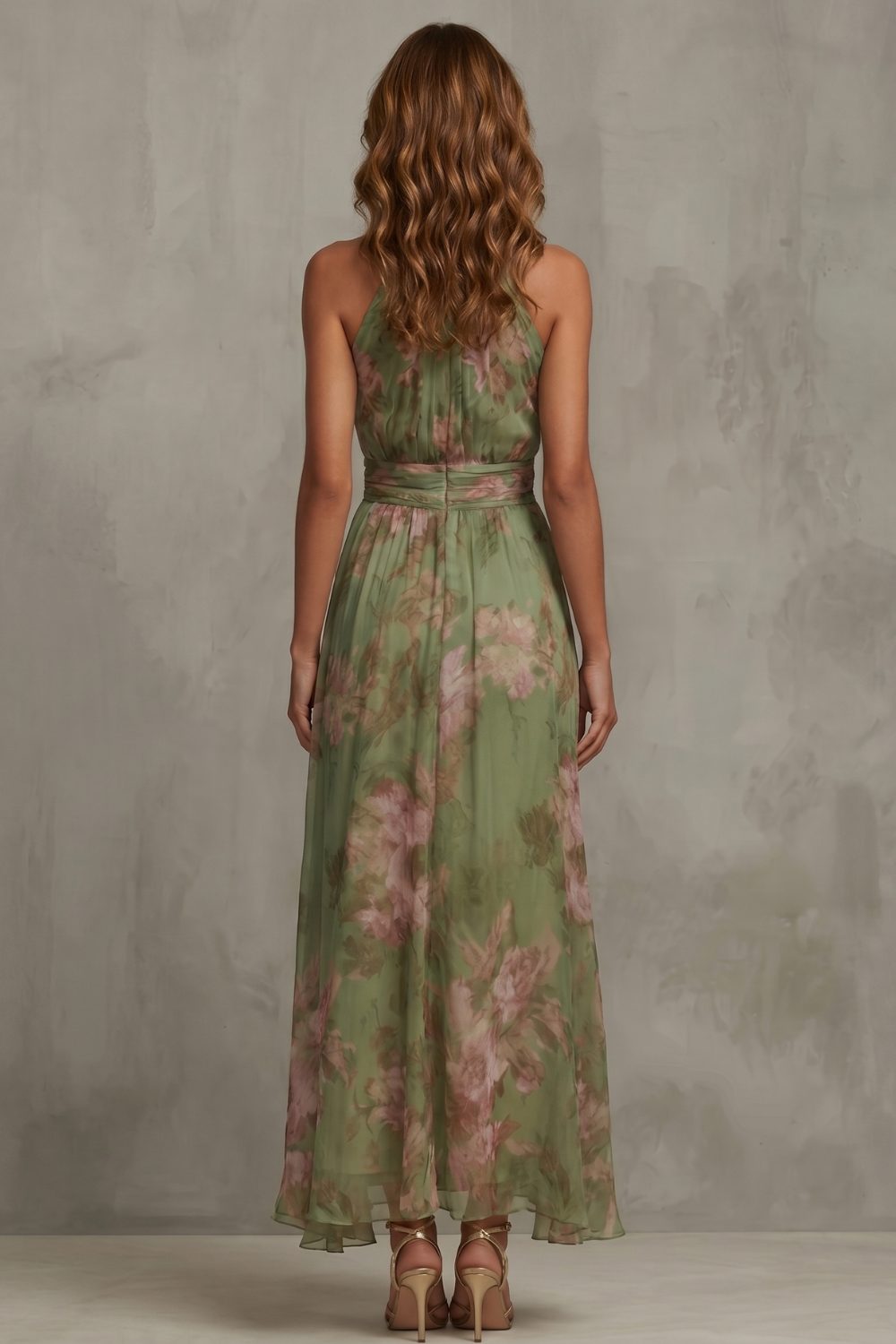 Floréa – Romantic floral halter silhouette – Maxi dress-10765744931159-OLVIA ROSE LONDON