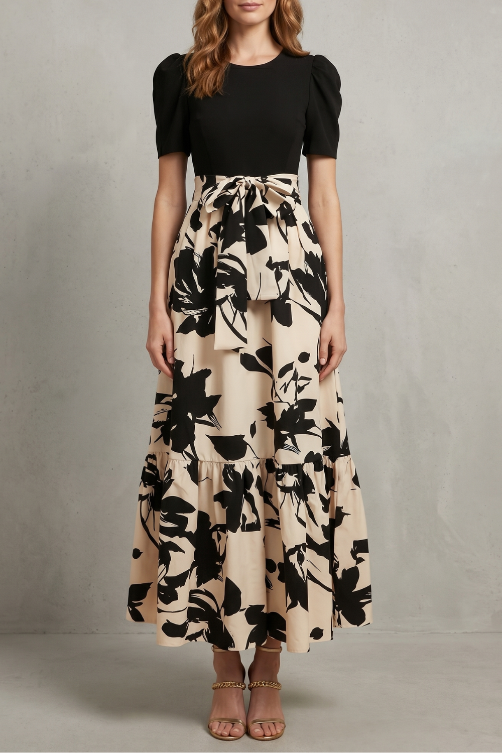 Florentine – Artistic floral contrast – Maxi dress-10911740199255-OLVIA ROSE LONDON