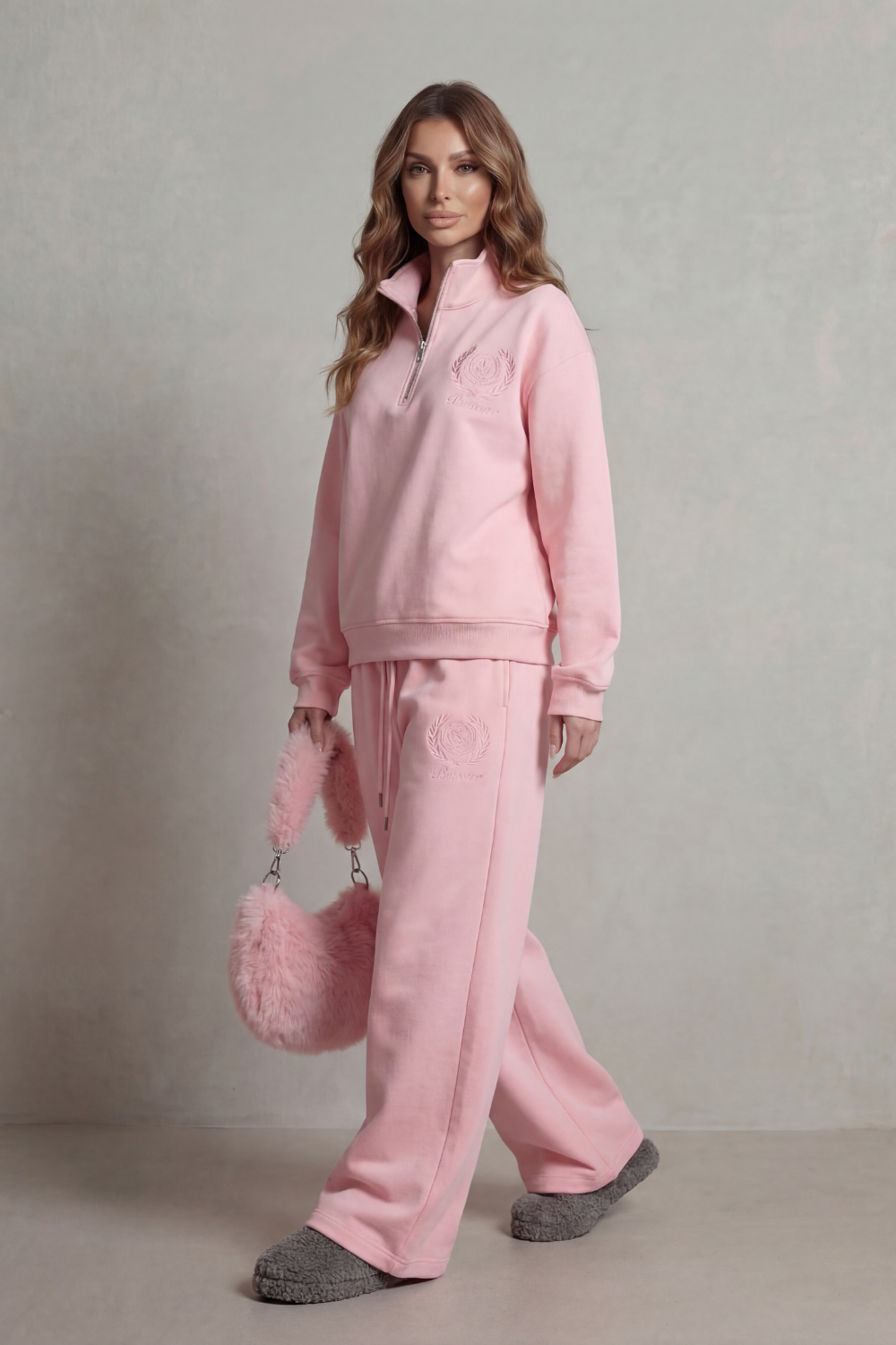 Florevée – Embroidered crest – Zip lounge set-10487014326615-OLVIA ROSE LONDON