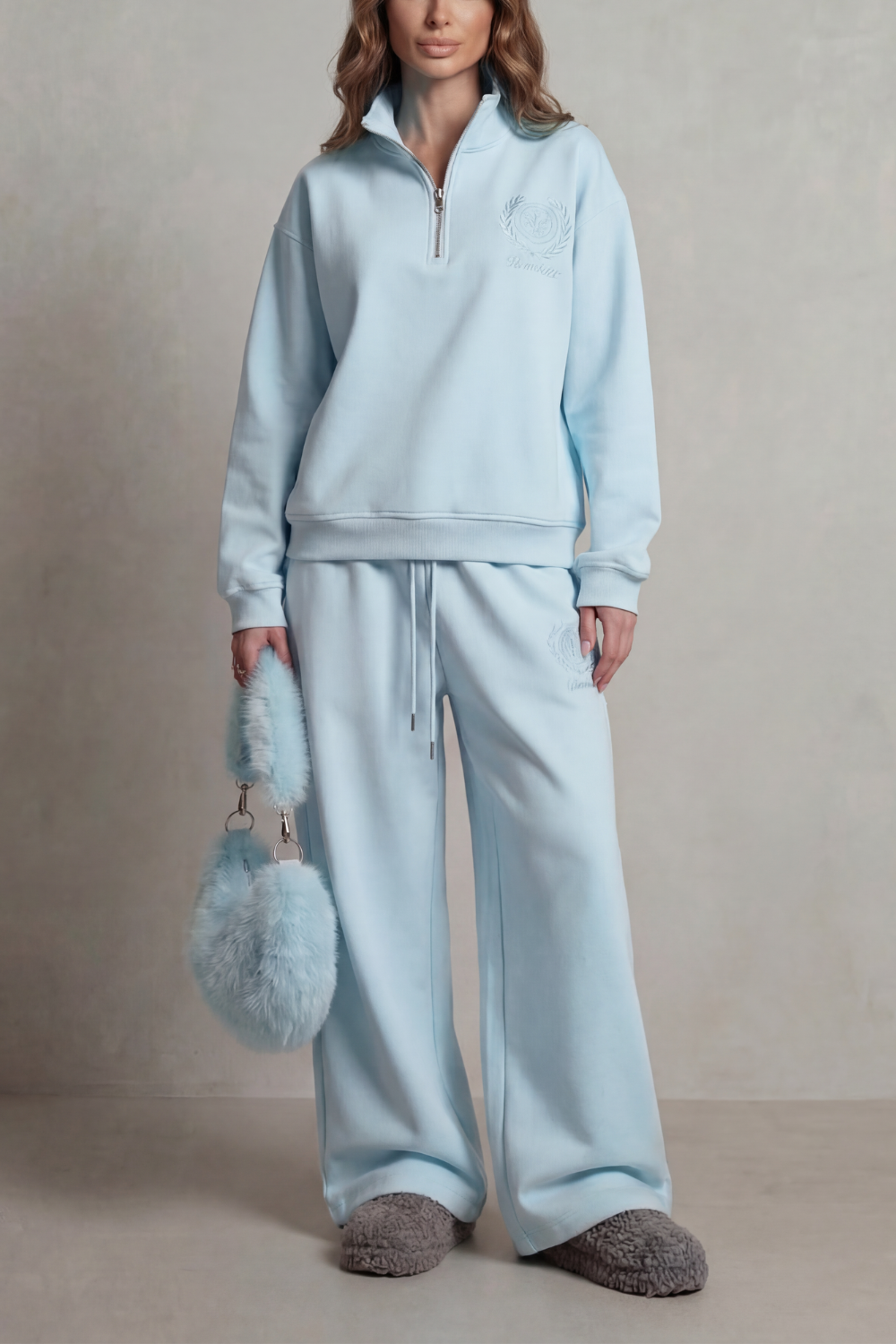 Florevée – Embroidered crest – Zip lounge set-10487014326615-OLVIA ROSE LONDON