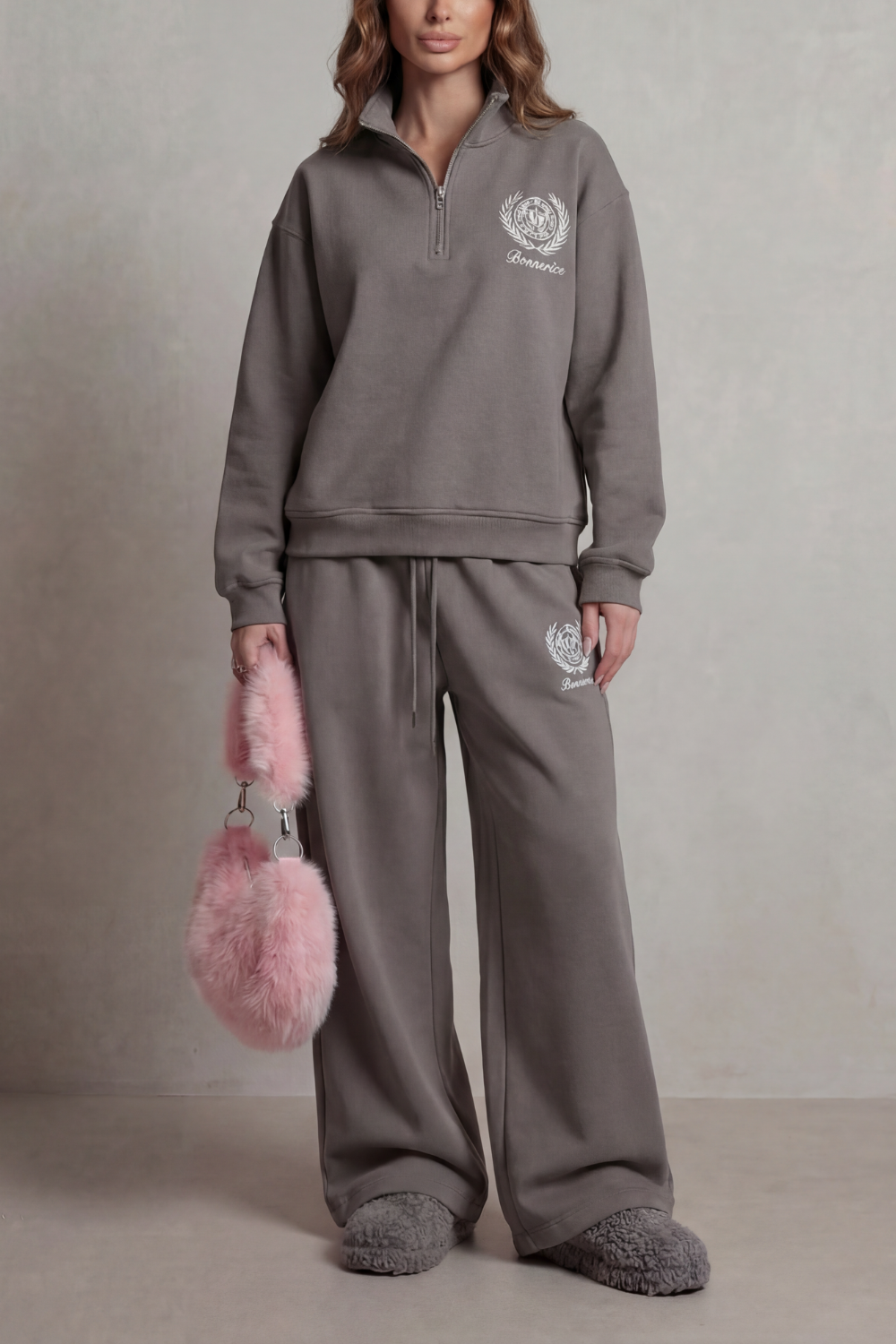 Florevée – Embroidered crest – Zip lounge set-10487014326615-OLVIA ROSE LONDON