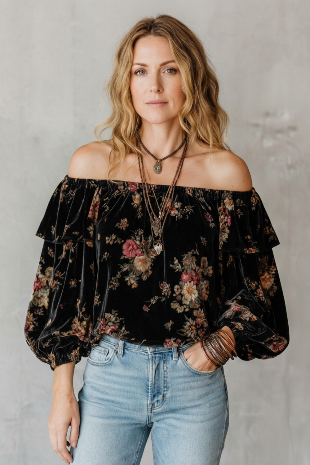 Florézia – Vintage bloom – Velvet floral tops collection-10497643479383-OLVIA ROSE LONDON