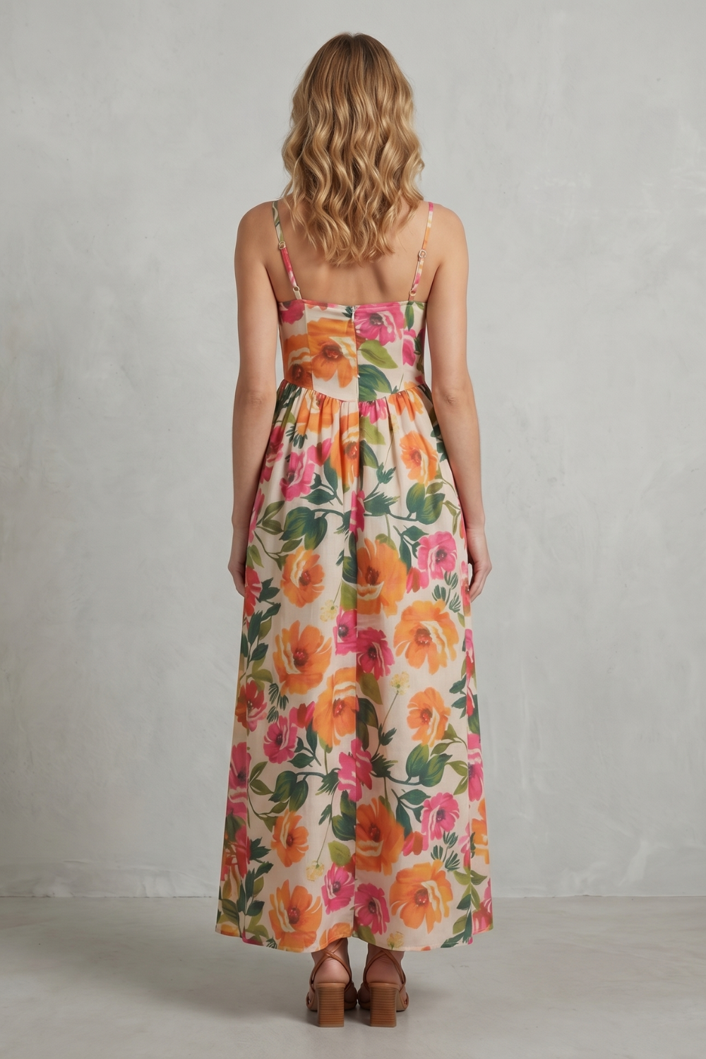 Florielle – Square neck floral charm – Midi dress-10755682828631-OLVIA ROSE LONDON