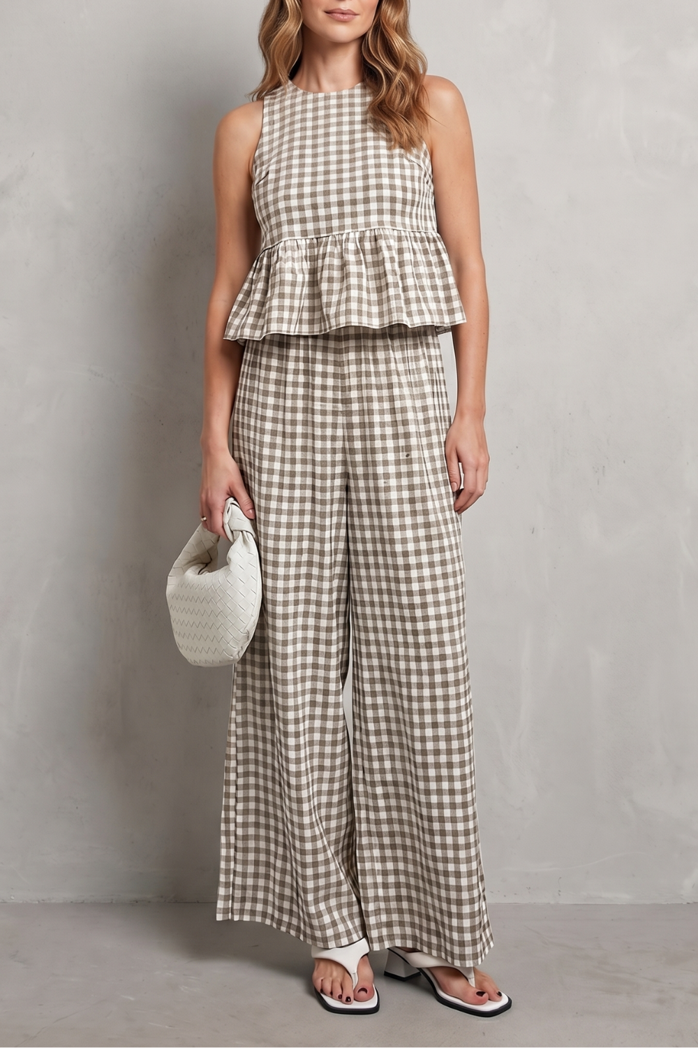 Gingelle – Gingham ruffle ease – Trouser set-10755689185623-OLVIA ROSE LONDON