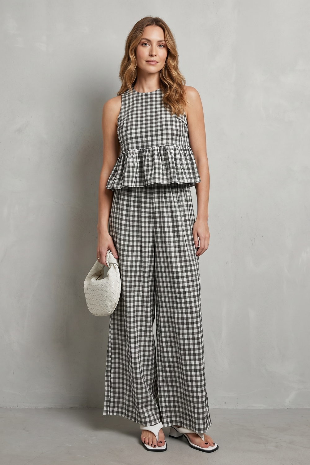 Gingelle – Gingham ruffle ease – Trouser set-10755689185623-OLVIA ROSE LONDON