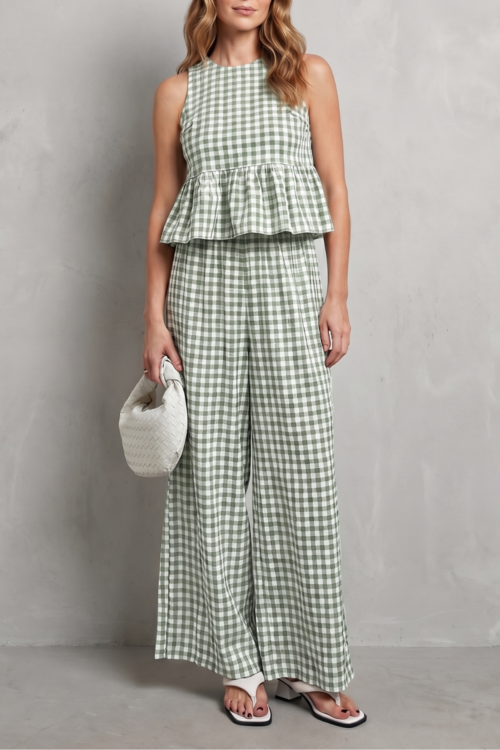 Gingelle – Gingham ruffle ease – Trouser set-10755689185623-OLVIA ROSE LONDON